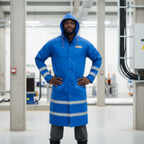 Wadfow Size L Reflective Waterproof PVC Raincoat - WRC400L
