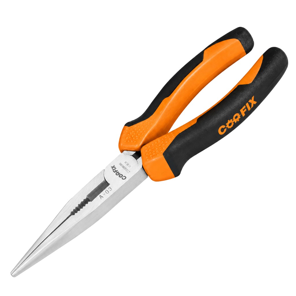 Coofix 6" Carbon-Steel Long-Nose Pliers with Two-Colour TPR Handle - 28012