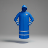 Wadfow Size L Reflective Waterproof PVC Raincoat - WRC400L