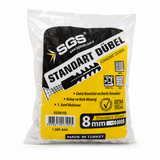 SGS Standard Plastic Expansion Wall Plugs, 500–1,000 Pieces | 6mm–10mm