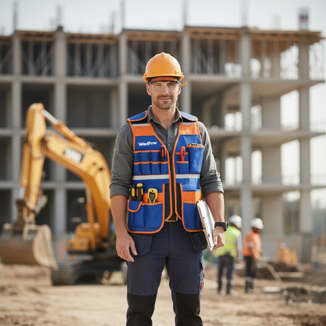Wadfow Adjustable Tool Vest with 11 Reinforced Pockets - WTG6105