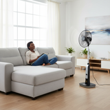 Psychoteq 18" Solar Breeze Rechargeable Solar Fan 30,000mAh with Bluetooth Speaker, Remote Control & 20W Solar Panel - Music Version