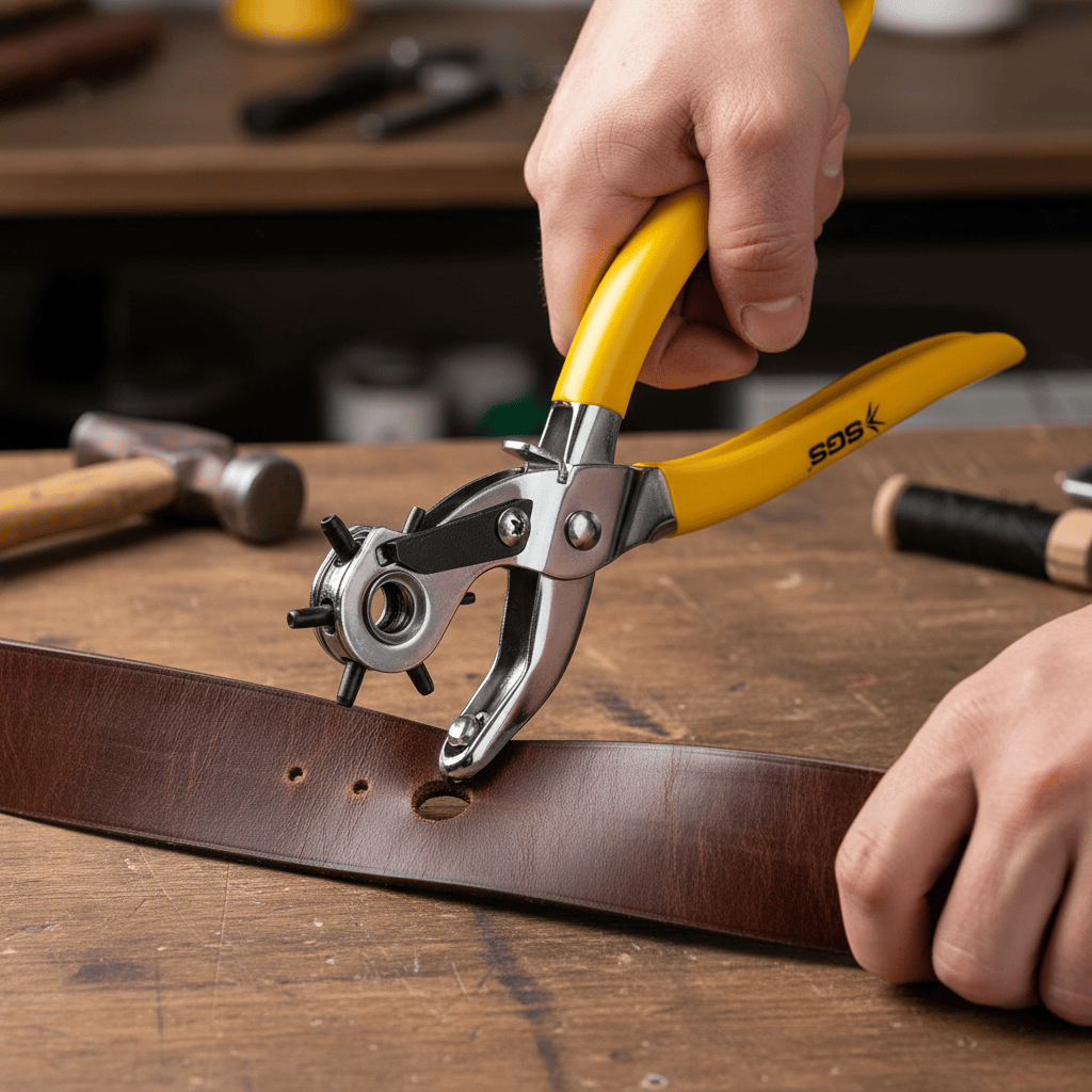 SGS 6-Size Revolving Leather & Belt Hole Punch Plier - SGS1080