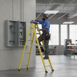 Tera V1 LDF100 Series Single-Sided Fibreglass Platform Step Ladder | 6 & 7 Steps