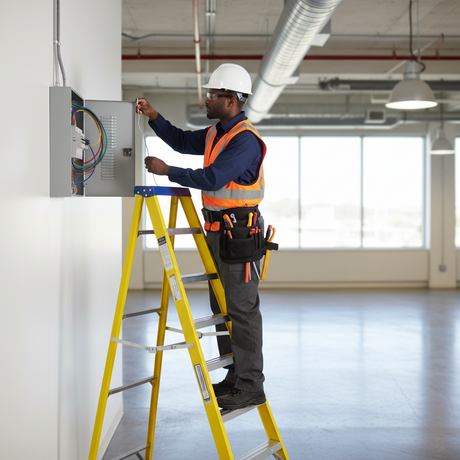 Tera V1 LDF100 Series Single-Sided Fibreglass Platform Step Ladder | 6 & 7 Steps