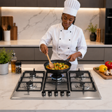 Luxell 90cm 5-Burner Stainless Steel Gas Hob with Wok Support - M9-50BTF