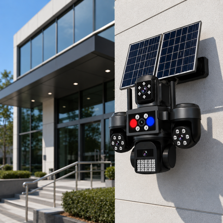 IOMA 3MP Four-Camera PTZ 4G eSIM Solar Security System with AI Detection - IO-SG406
