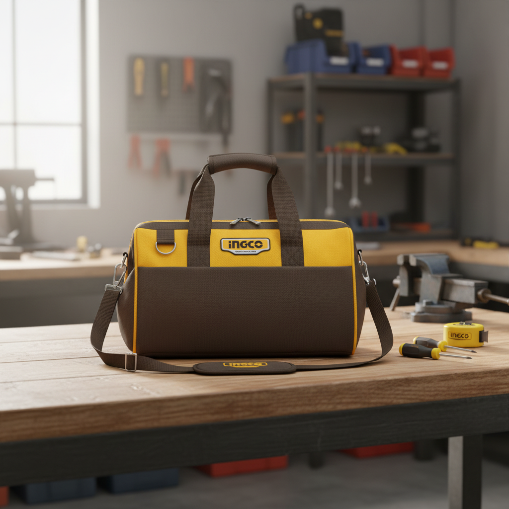 Ingco 19" Heavy-Duty Tool Bag with Shoulder Strap & 14 Pockets - HTBG281928