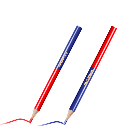 Wadfow Marking, Squares & Caliper Wadfow 12-Piece Red and Blue Carpenter Pencil Set - WMQ2512