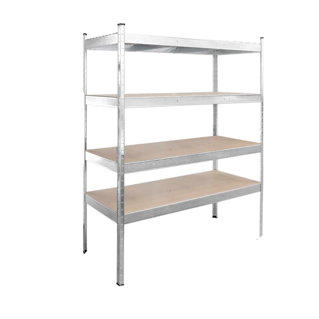Wadfow 4-Tier Galvanized Steel Storage Shelving Unit 1600 x 600 x 1800mm - WTS1A16