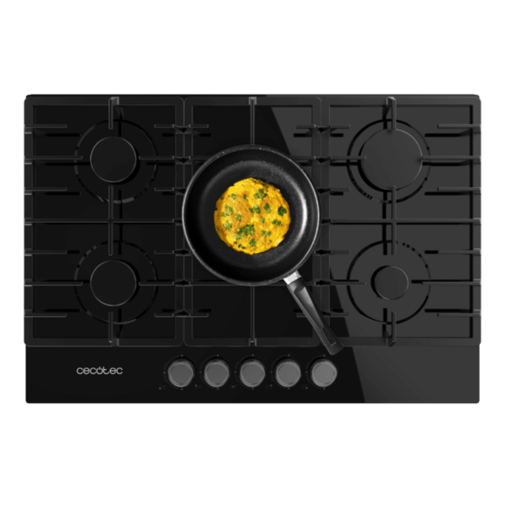 Cecotec Bolero Squad Black Glass Five-Burner Built-In Gas Hob 11KW - A01_EU01_100199