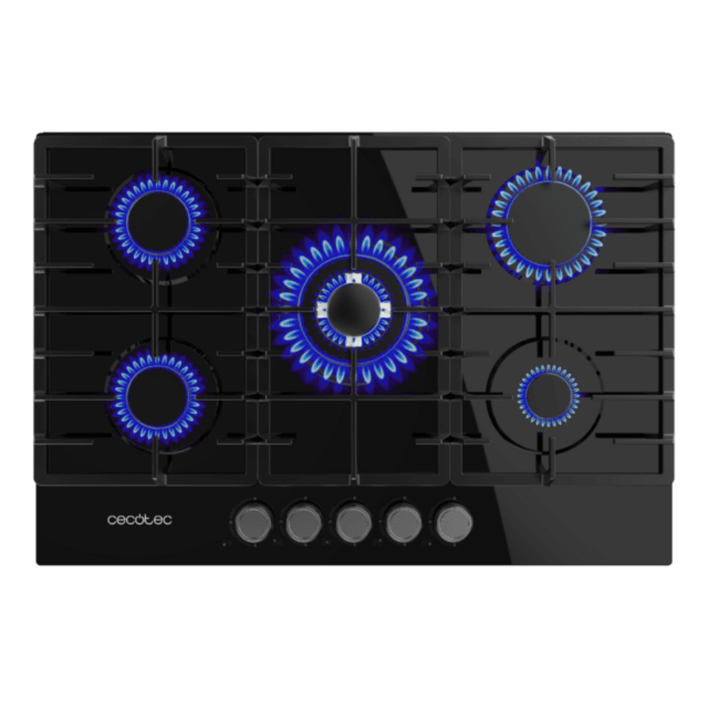 Cecotec Bolero Squad Black Glass Five-Burner Built-In Gas Hob 11KW - A01_EU01_100199