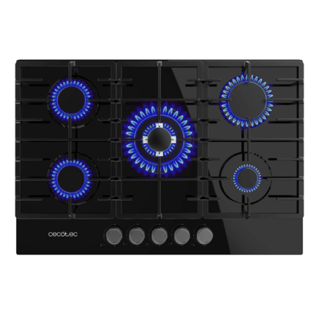 Cecotec Bolero Squad Black Glass Five-Burner Built-In Gas Hob 11KW - A01_EU01_100199