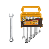 Ingco 12-Piece Chrome-Vanadium Ratchet Combination Spanner Set 8-19mm - HKSPAR1122