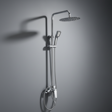 Wadfow Hot & Cold Shower Set with Hot & Cold Mixer Faucet, Overhead Shower, Hand Shower & Accessories - WZD3501