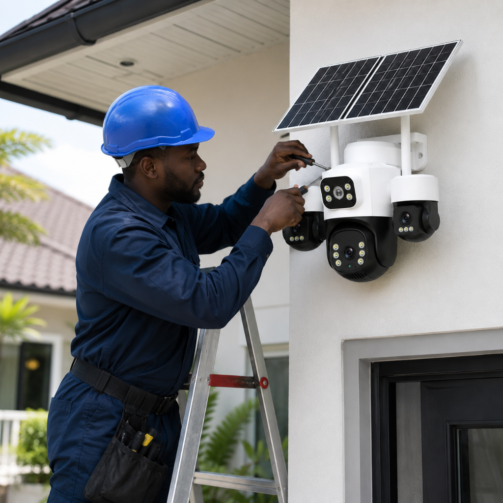 IOMA 12MP 4K Four-Camera PTZ 4G Solar Security System - IO-SG440
