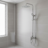Wadfow Hot & Cold Shower Set with Hot & Cold Mixer Faucet, Overhead Shower, Hand Shower & Accessories - WZD3501