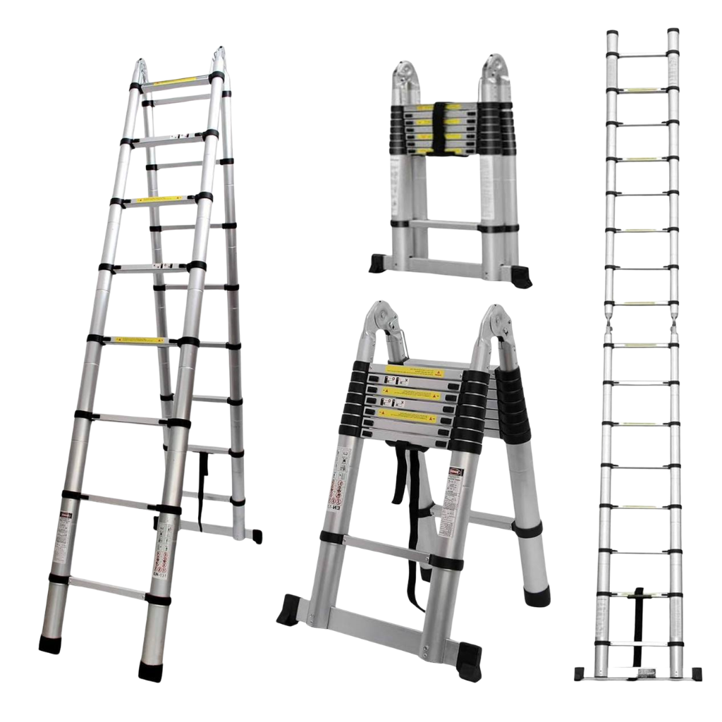 Tera Multipurpose Aluminium Telescopic Folding Ladder | 3.8m & 4.4m