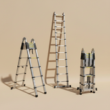 Tera Multipurpose Aluminium Telescopic Folding Ladder | 3.8m & 4.4m