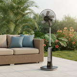 Psychoteq 18" Solar Breeze Rechargeable Solar Fan 30,000mAh with Bluetooth Speaker, Remote Control & 20W Solar Panel - Music Version