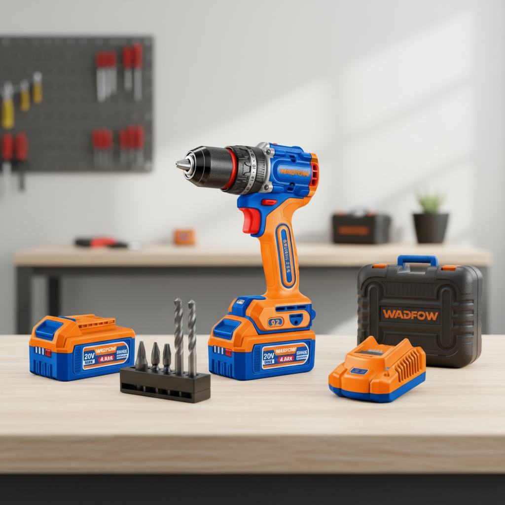 Wadfow 20V Brushless Cordless Hammer Drill with 2 x 4.0Ah Batteries & Charger - WCDP9281