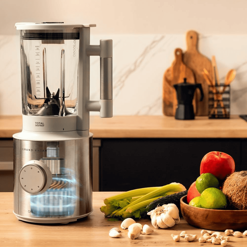 Cecotec Grand Katana Total Destroy 1.8L Jug Blender 1800W with Digital Control Screen | White & Black