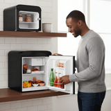 Cecotec Bolero CoolMarket 45L Origin Retro Black Mini Fridge with Built-In Ice Compartment - 2130