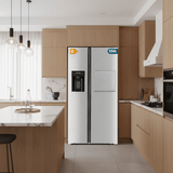 Cecotec Bolero CoolMarket Inox 556L Side-by-Side Refrigerator with Water Dispenser & Digital Screen - 109134