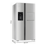 Cecotec Bolero CoolMarket Inox 556L Side-by-Side Refrigerator with Water Dispenser & Digital Screen - 109134