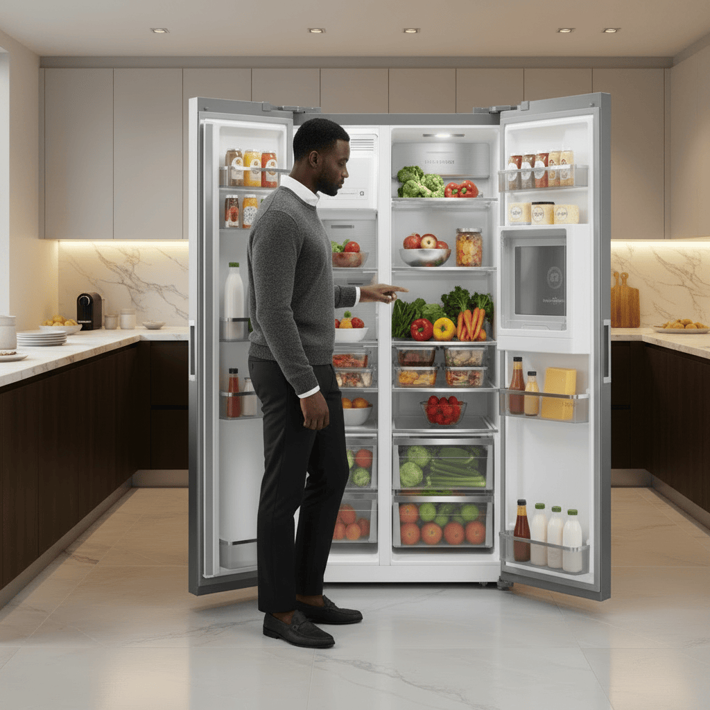 Cecotec Bolero CoolMarket Inox 556L Side-by-Side Refrigerator with Water Dispenser & Digital Screen - 109134