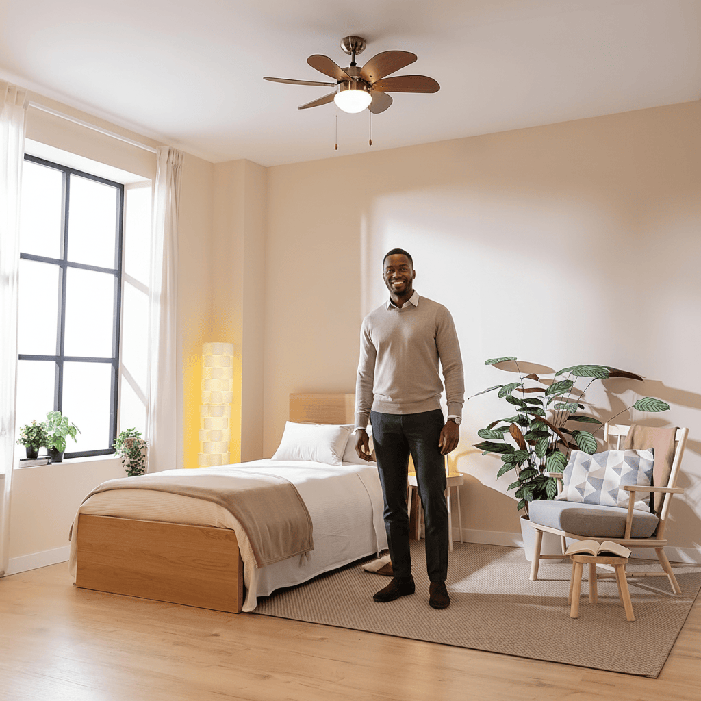 Cecotec EnergySilence Aero Gold & Wood 36" Ceiling Fan with Light - 8371