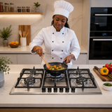 Luxell 90cm 6-Burner Stainless Steel Built-In Gas Hob with Auto Ignition - M9-60BXF