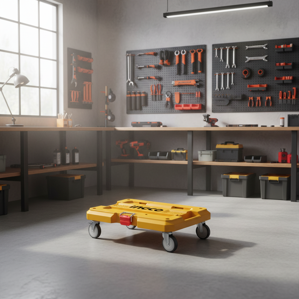 Ingco 100kg Mobile Rolling Board & Tool Trolley Base with 4" Wheels - HHWB61001