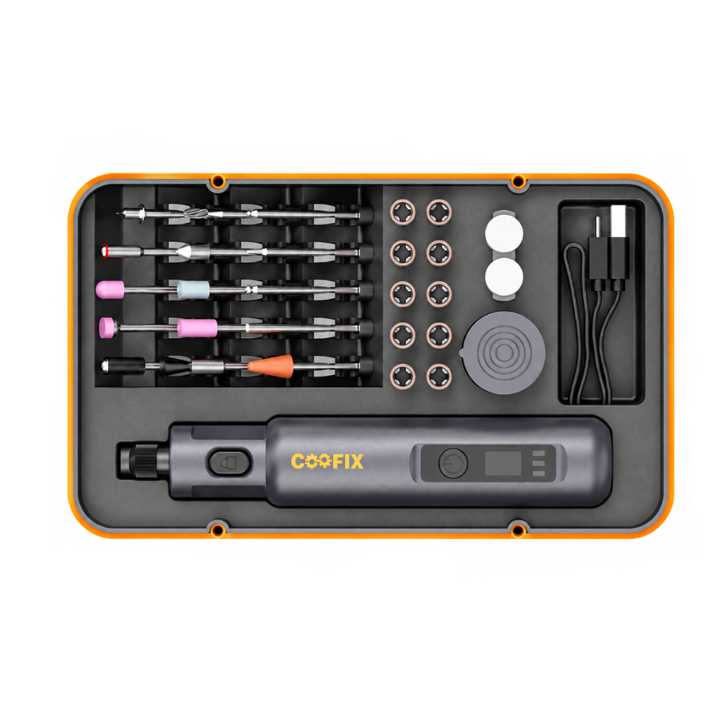 Coofix 3.6V Cordless Mini Grinder & Rotary Tool Set with 6 Speeds & LED Work Light - 29551