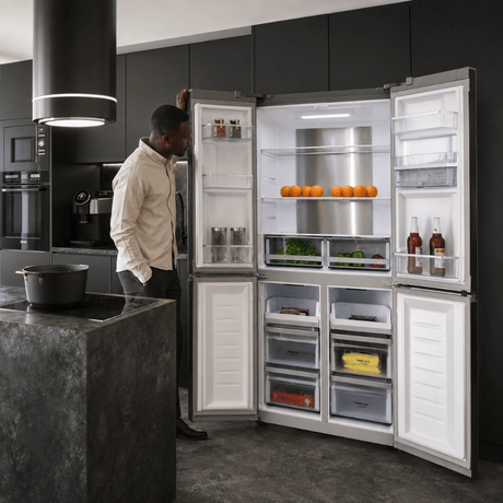 Cecotec Bolero CoolMarket 564L Four-Door Refrigerator with Water Dispenser | Black & Inox