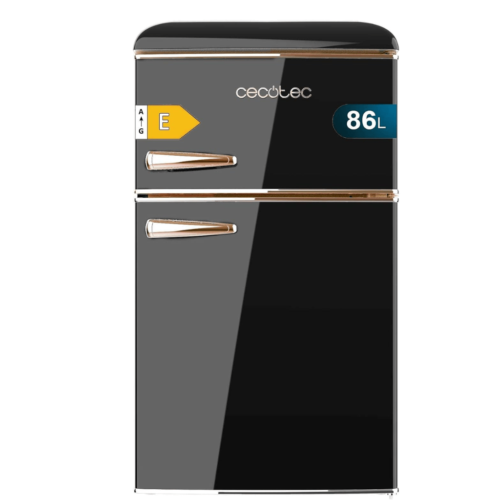 Cecotec Bolero CoolMarket 86L Origin Retro Two-Door Black Refrigerator with Ice Compartment - 1897