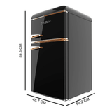 Cecotec Bolero CoolMarket 86L Origin Retro Two-Door Black Refrigerator with Ice Compartment - 1897