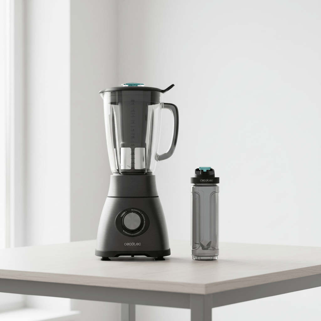 Cecotec Power Black 1.8L Titanium Go Jug Blender 1800W with 5-Speed Function - 4310