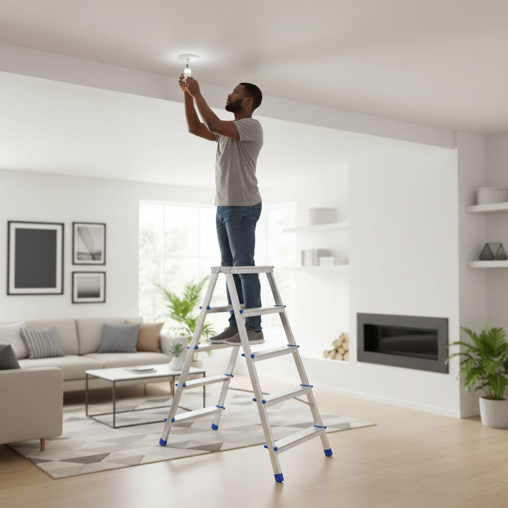 Tera LB Series Double-Sided Aluminium Household Step Ladder | 4 & 5 Steps