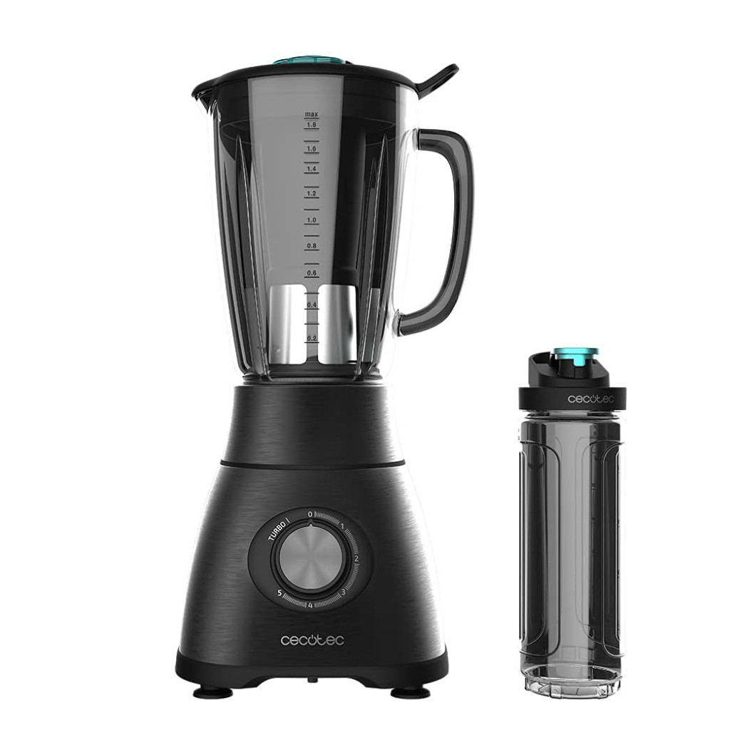 Cecotec Power Black 1.8L Titanium Go Jug Blender 1800W with 5-Speed Function - 4310