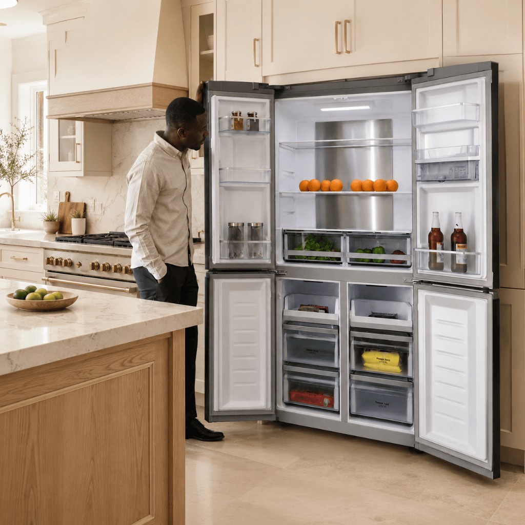 Cecotec Bolero CoolMarket 564L Four-Door Refrigerator with Water Dispenser | Black & Inox