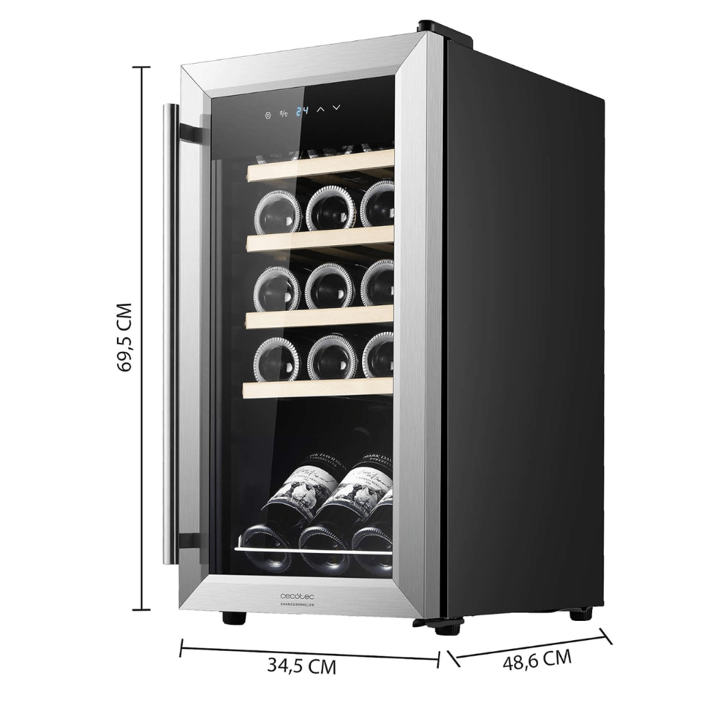 Cecotec Bolero GrandSommelier 1550 Inox Compressor Wine Cooler with 15 Bottles Capacity - 121