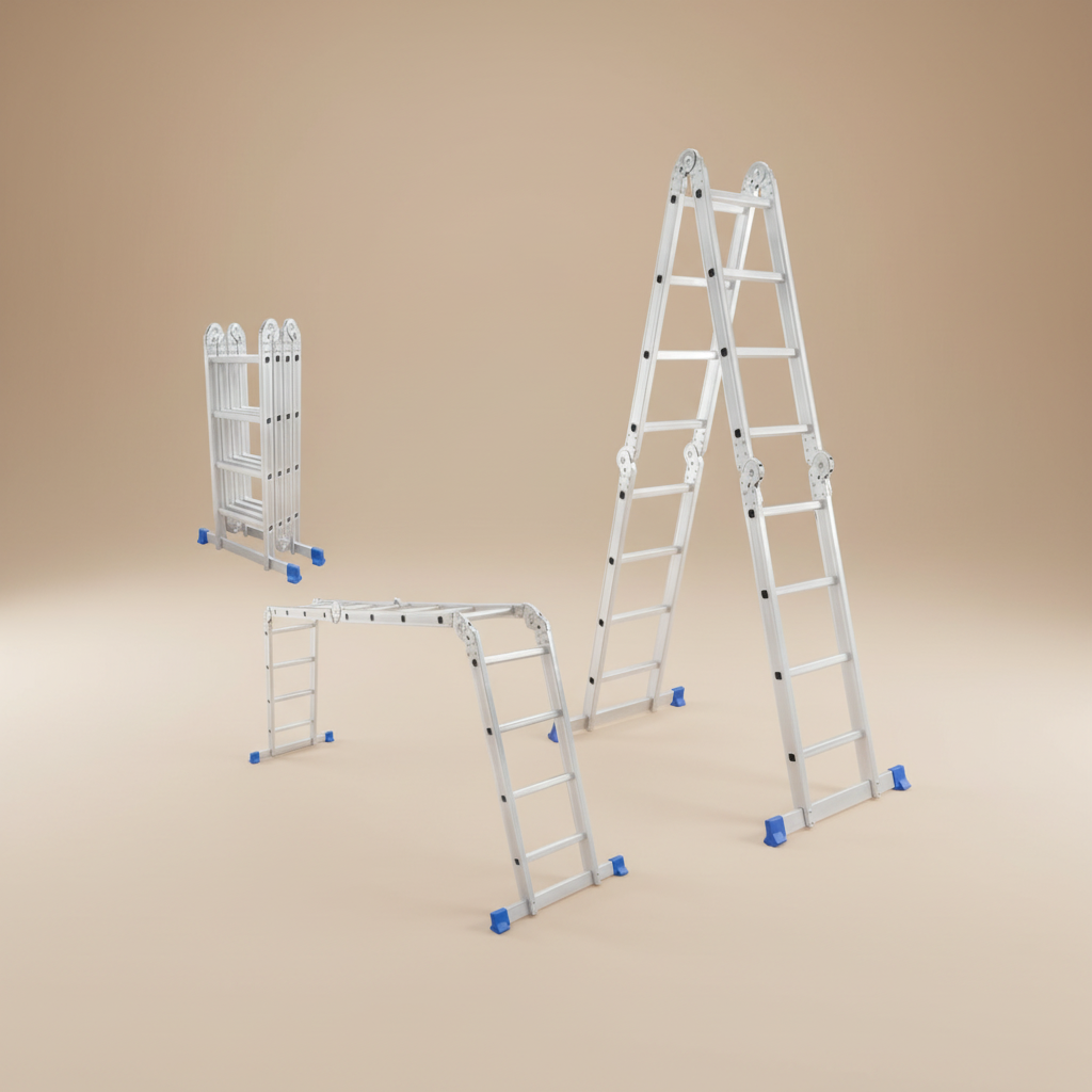 Wadfow 4x5 Steps Multi-Purpose Aluminium Ladder with 150kg Max Load - WLD7H45