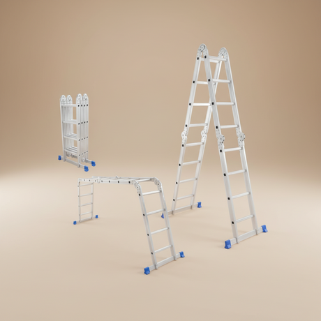 Wadfow 4x5 Steps Multi-Purpose Aluminium Ladder with 150kg Max Load - WLD7H45