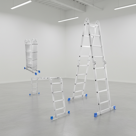 Wadfow 4x5 Steps Multi-Purpose Aluminium Ladder with 150kg Max Load - WLD7H45