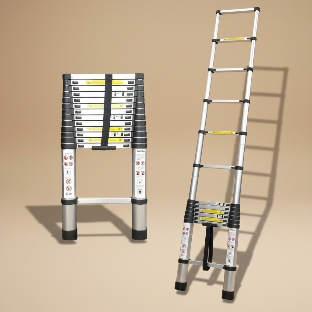 Tera 3.8m Straight Aluminium Telescopic Ladder - TL-3.8