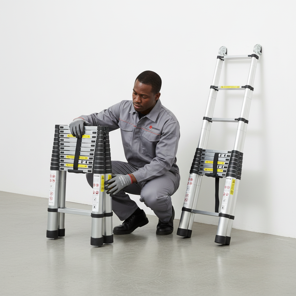 Tera 3.8m Straight Aluminium Telescopic Ladder - TL-3.8