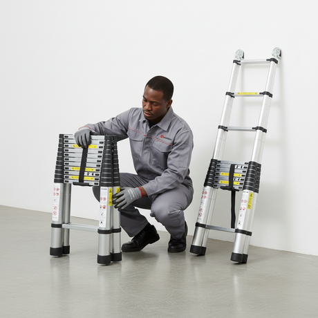 Tera 3.8m Straight Aluminium Telescopic Ladder - TL-3.8