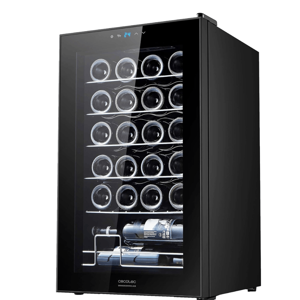 Cecotec Bolero GrandSommelier 2450 Compressor Wine Cooler with 24 Bottles Capacity | Black & Inox