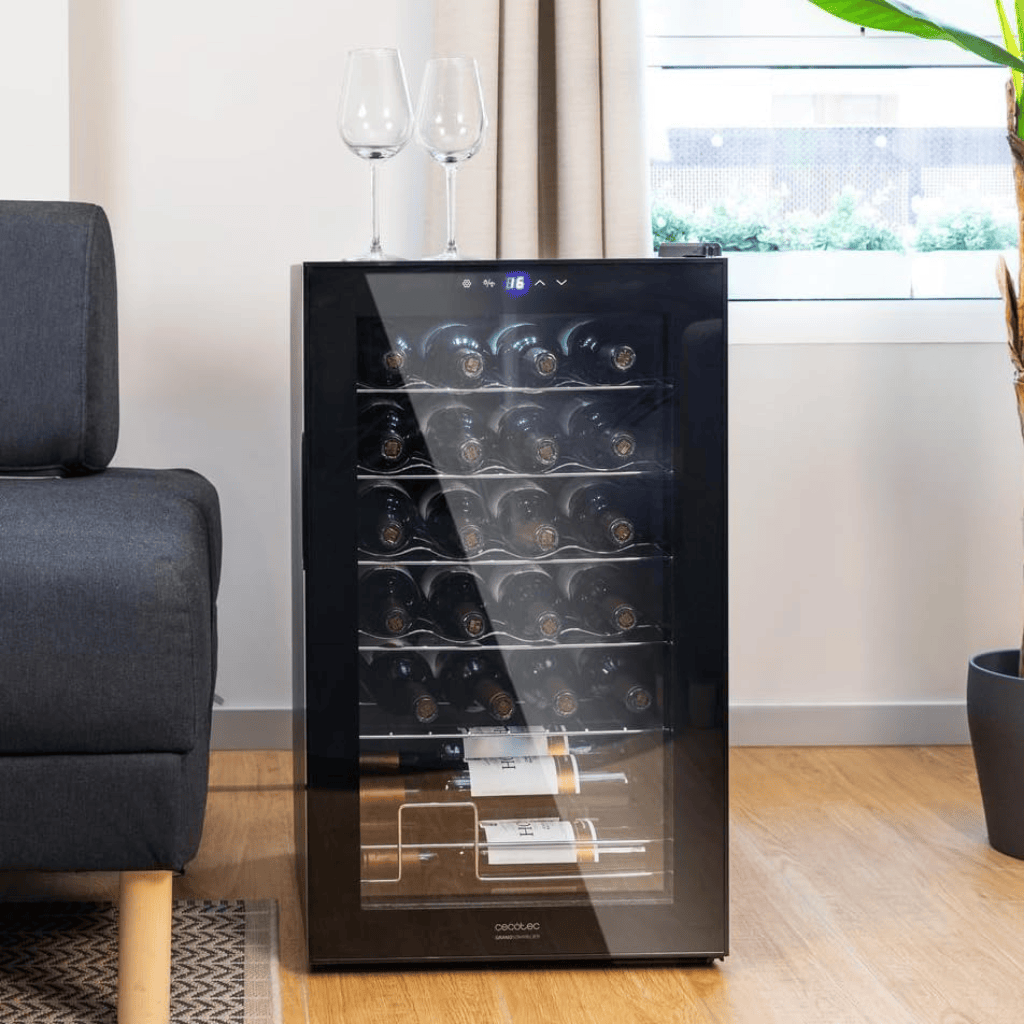 Cecotec Bolero GrandSommelier 2450 Compressor Wine Cooler with 24 Bottles Capacity | Black & Inox